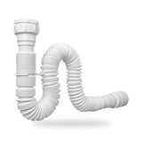 Sifón Extra Largo Flexible En PVC Blanco - producto sobre fondo blanco