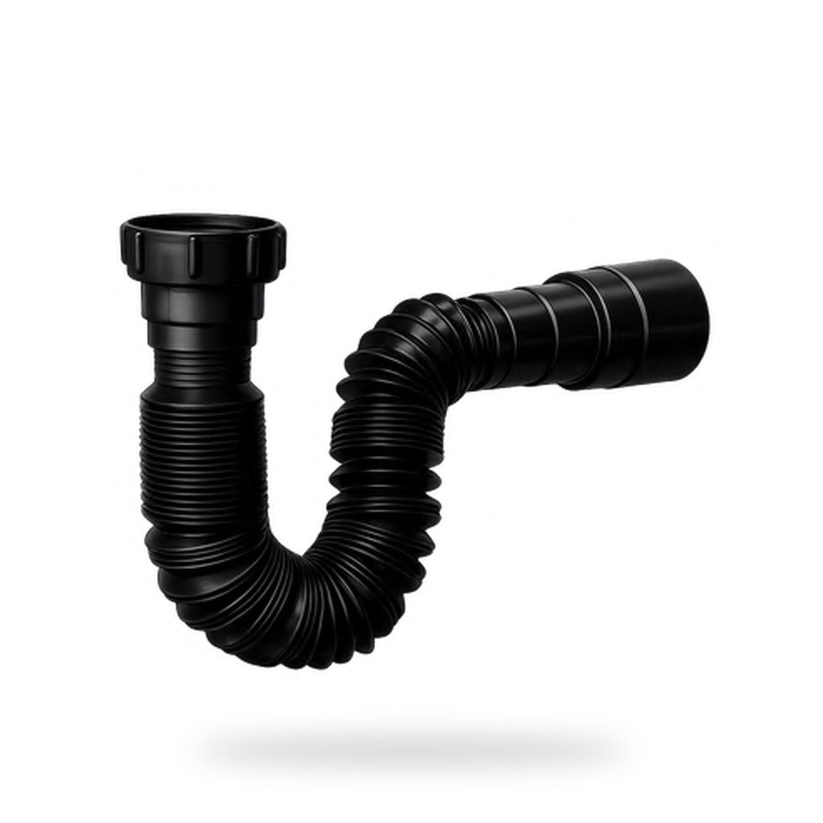 Sifón Flexible Sencillo Nacional Negro En PVC - imagen 3