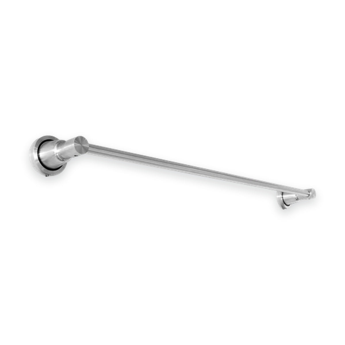 Toallero de barra sencilla de 60 cm en aluminio cromado sobre fondo blanco