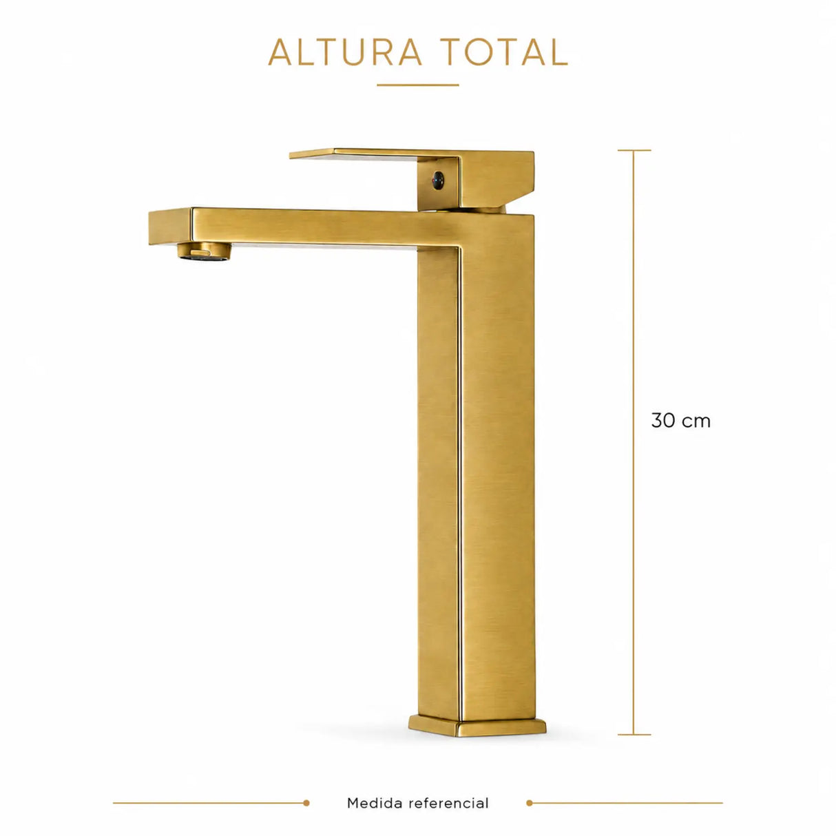 Croquis de grifería Paris 5384 con altura total referencial de 30 cm
