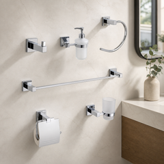 Kit de Accesorios de Baño Cromado de 6 Piezas