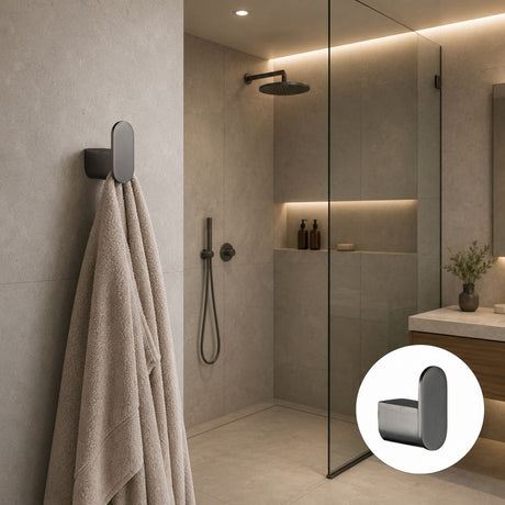 Perchero de Pared Kassel Gunmetal con Herrajes