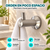Características del perchero mural TAUMM en acero inoxidable 201 con acabado satinado