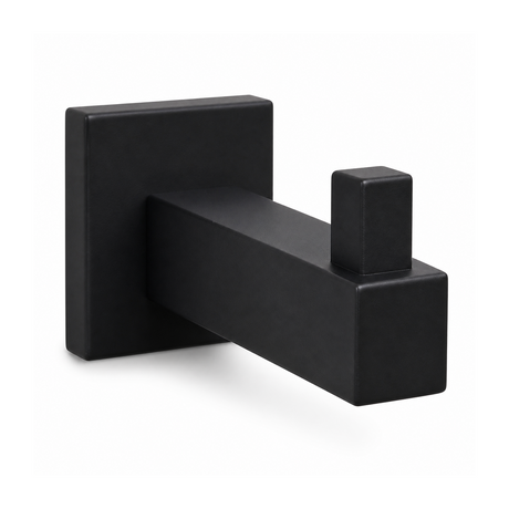 Perchero de Baño para Pared en Zamak Negro Satinado
