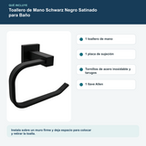 Contenido y características del toallero de mano schwarz negro satinado para baño