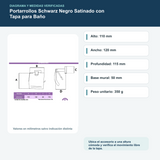 Diagrama o datos verificados del portarrollos schwarz negro satinado con tapa para baño