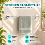 Características del toallero de barra Swertt TAUMM cromado de 61 cm