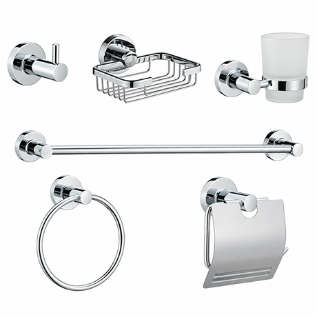 Kit de Accesorios de Baño Swertt 6 Piezas Cromado