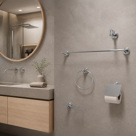 Set de Accesorios de Baño Colomba Cromado de 5 Piezas