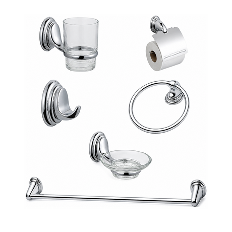 Kit de Accesorios de Baño Colomba Cromado de 6 Piezas