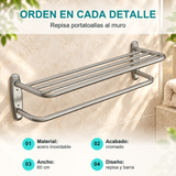 Repisa Portatoallas de Muro 60 cm Cromada - caracteristicas