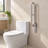 Barra abatible de 70 cm elevada para liberar espacio en el baño