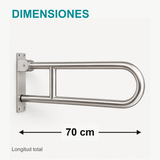 Dimensión de 70 cm de la barra de seguridad abatible