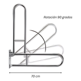 Movimiento abatible de 90 grados y longitud de 70 cm