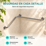 Barra de Seguridad Esquinera 70 × 60 cm Acero 304 - caracteristicas