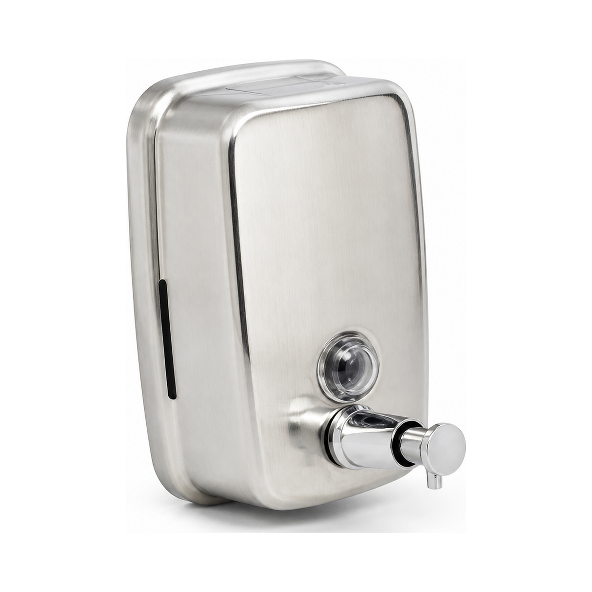 Dispensador de Jabón Líquido de Pared de 500 ml completo sobre fondo blanco profesional
