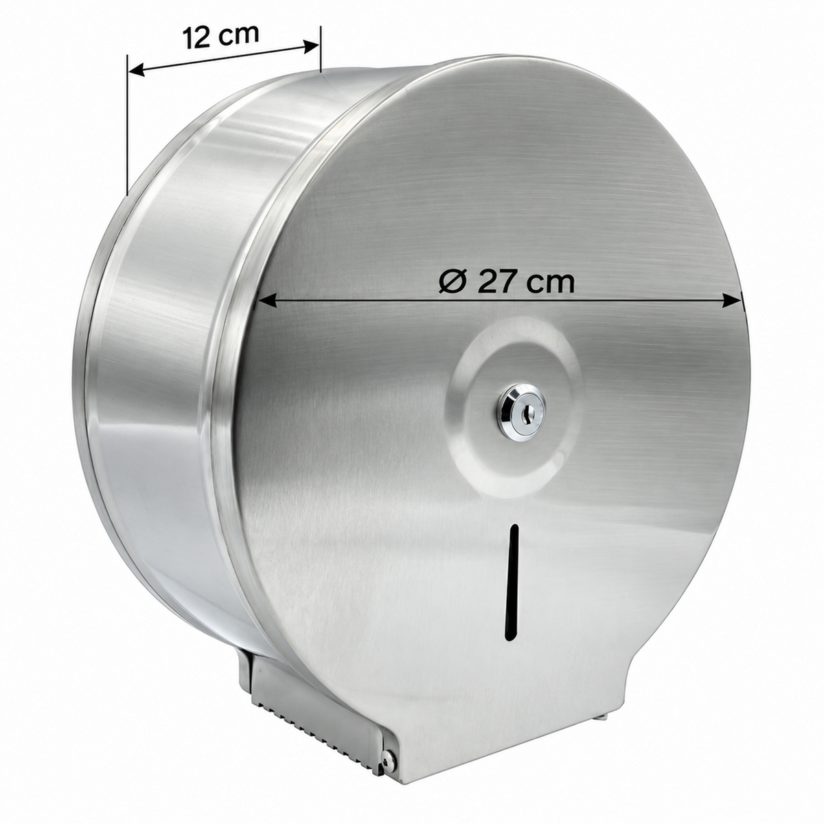 Portapapel industrial de acero 304: diámetro 27 cm y fondo 12 cm