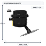 Medidas del producto: Ducha Eléctrica Victory Dirigible Negra Slim 220V
