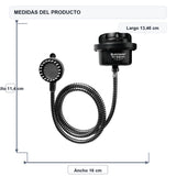 Medidas del producto: Ducha Eléctrica Fusion PET Negra 110V