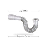Sifón Flexible Cromado De Una Salida Para Lavamanos O Lavaplatos - imagen 4