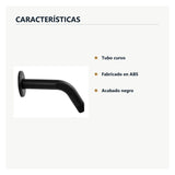 Características de tubo curvo negro para regadera