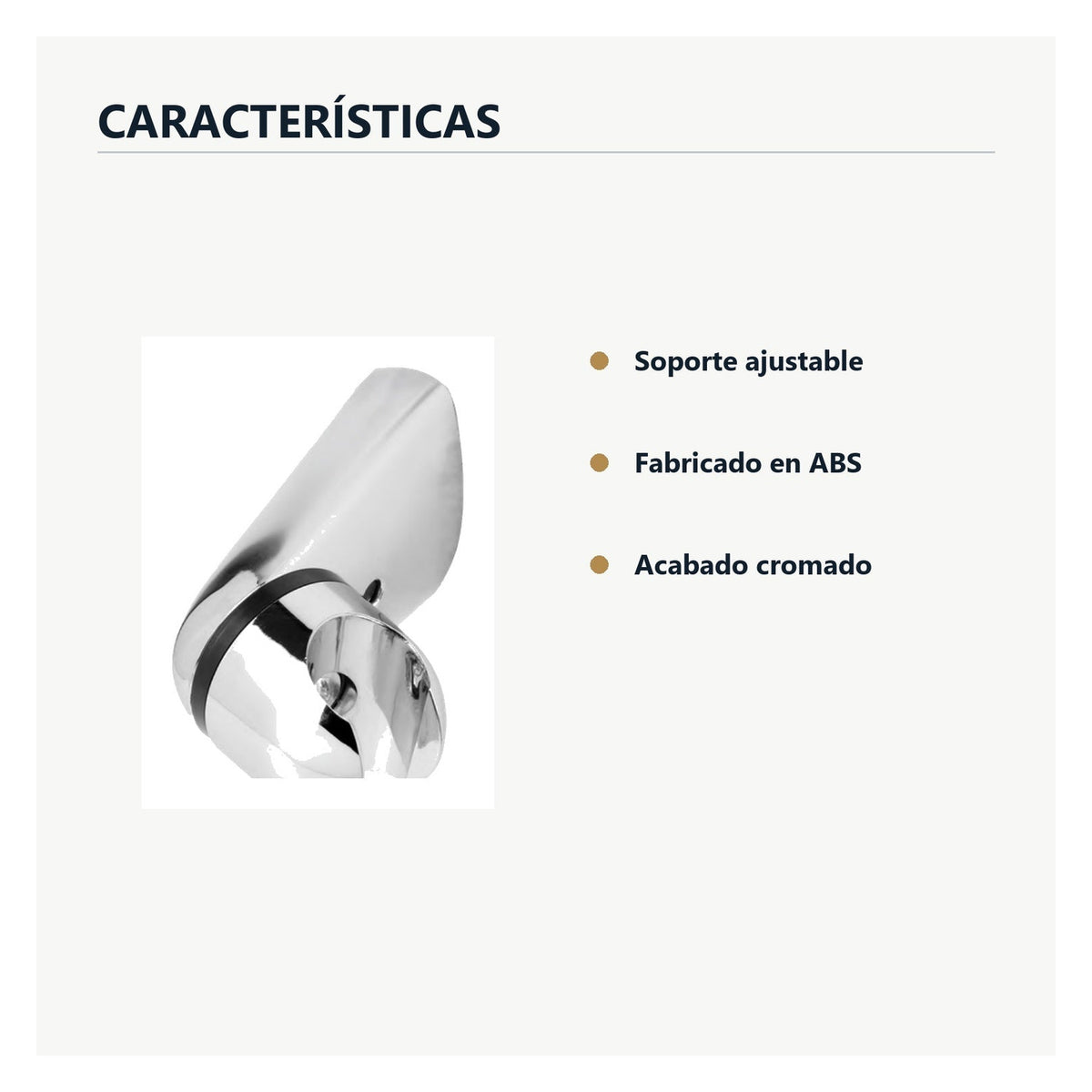 Características de soporte ajustable cromado para teleducha