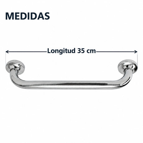 Barra de seguridad antideslizante de 35 cm en acero inoxidable cromado