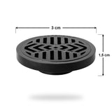 Rejilla De Piso En PVC Negra Con Diseño Radial 3 × 1,5 cm - medidas verificadas