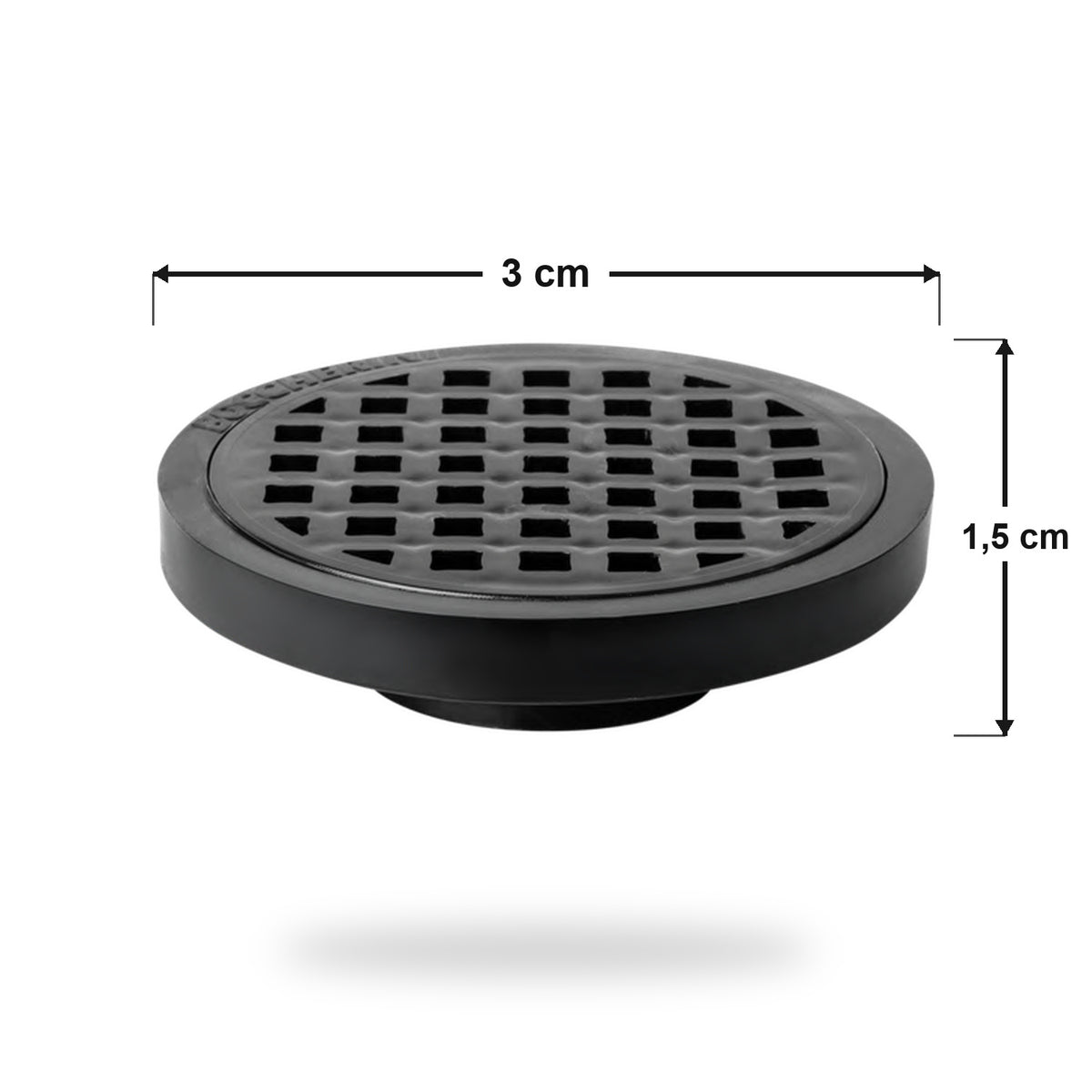 Rejilla De Piso En PVC Negra Con Cuadrícula Compacta 3 × 1,5 cm - medidas verificadas