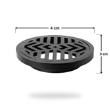 Rejilla De Piso En PVC Negra Con Diseño Radial 4 × 3 cm - medidas verificadas
