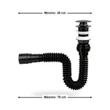 Sifón Flexible Con Push Para Lavamanos Negro - imagen 4