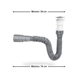 Sifón Flexible Con Push Para Lavamanos Gris Y Cromado - imagen 4