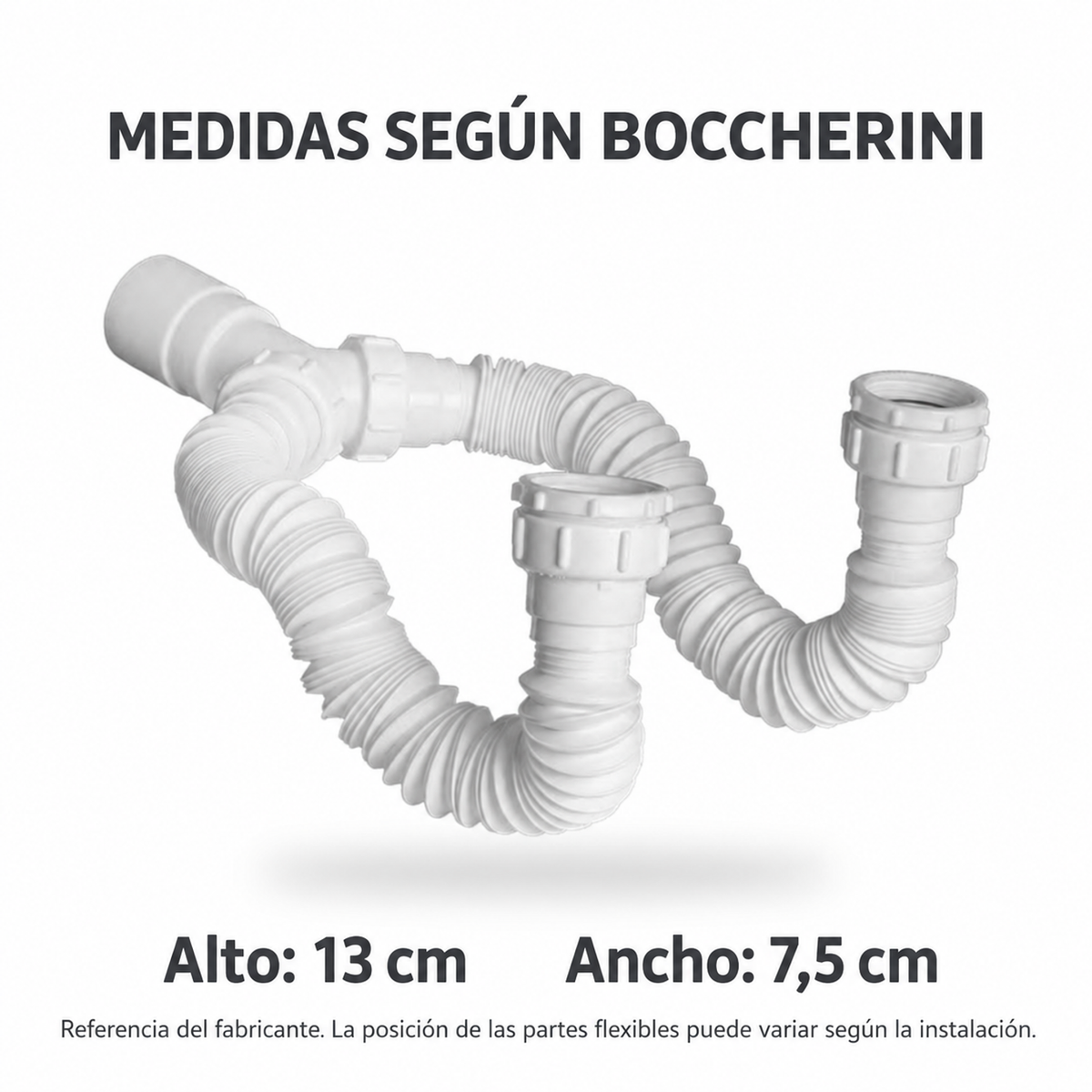 Medidas publicadas por Boccherini para SFDN-01: 13 cm de alto y 7,5 cm de ancho