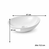 Lavamanos Ovalado De Sobreponer Blanco 41 × 33 Cm - imagen 4