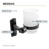 Medidas del portavaso con soporte de aluminio negro