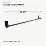Medida de 60 cm del toallero de barra en aluminio negro