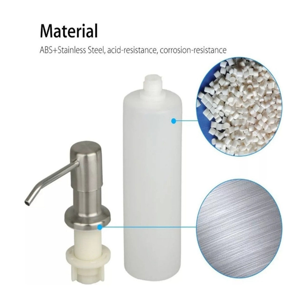 Dispensador De Jabón Para Cocina Metálico Con Cuerpo En Abs - imagen 4