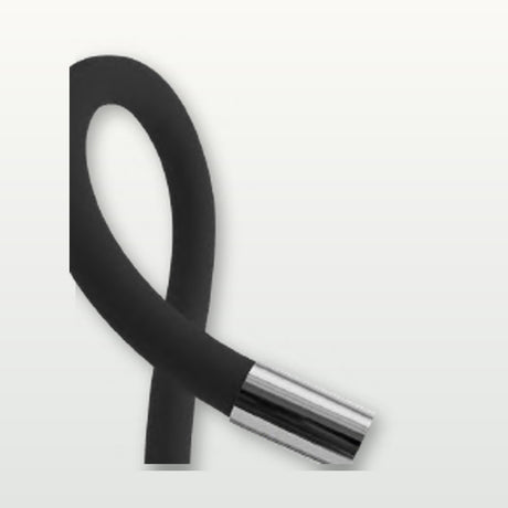 Mezclador de cocina en acero inoxidable con cuello flexible negro
