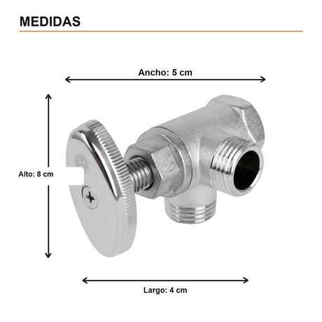 Registro Doble en Zinc Cromado de 1/2”