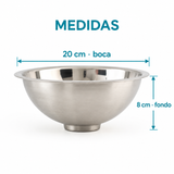 Medidas del lavamanos Megamini: boca 20 cm y fondo 8 cm