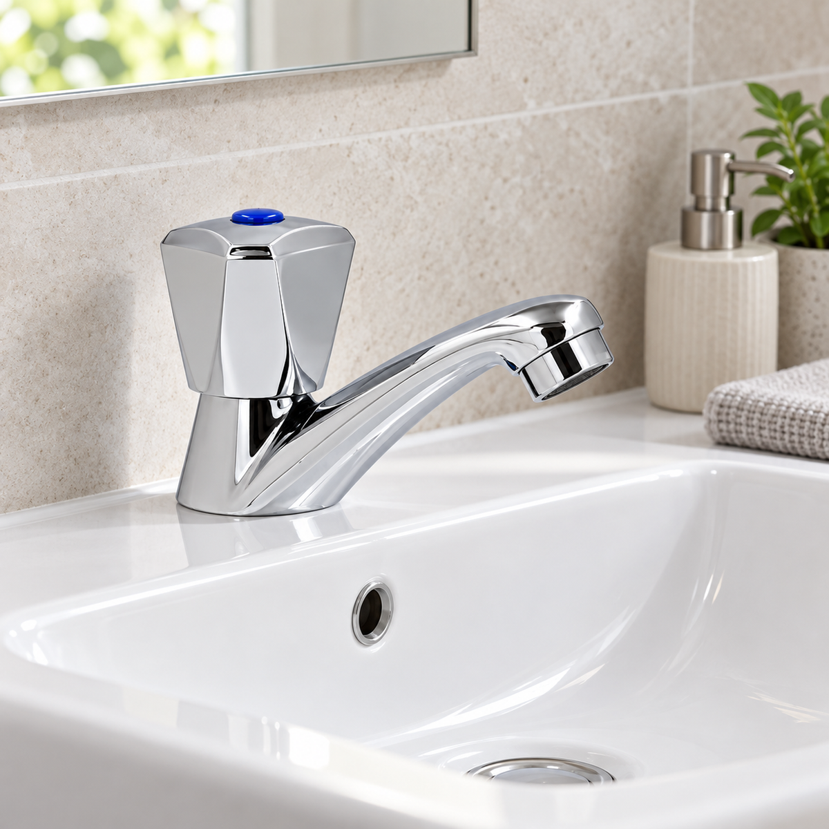 Llave compacta para lavamanos Eco instalada
