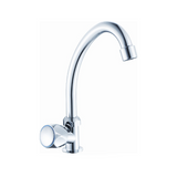 Grifería Lavacopas Cromada de Cuello Alto para Agua Fría completo sobre fondo blanco profesional