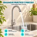 Características del lavacopas TAUMM en acero inoxidable 304 para instalación sobre cubierta
