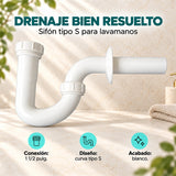 Sifón Tipo S Blanco para Lavamanos 1 1/2" - características
