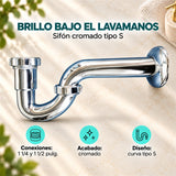 Sifón Tipo S Cromado 1 1/4" a 1 1/2" - características