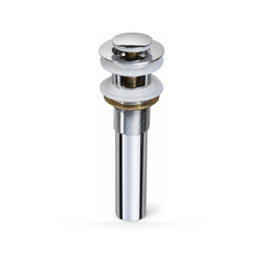 Desagüe Metálico Click-Clack con Rebose de 1 1/4 Pulgadas y Tubo de 12 cm
