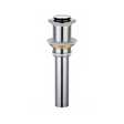 Desagüe Metálico Click-Clack sin Rebose de 1 1/4 Pulgadas con Tubo de 15 cm completo sobre fondo blanco profesional