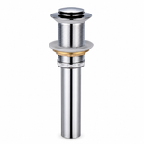 Segunda vista profesional del desagüe metálico click-clack sin rebose de 1 1/4 pulgadas con tubo de 15 cm