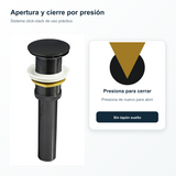 Funcionamiento por presión del desagüe click-clack negro