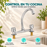 Grifería Lavaplatos Vander Cromada de Dos Manijas - características